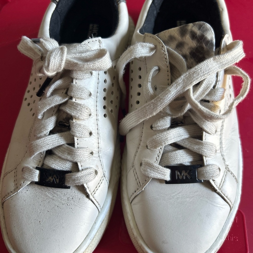 Michael Kors Cream Lace-Up Sneakers